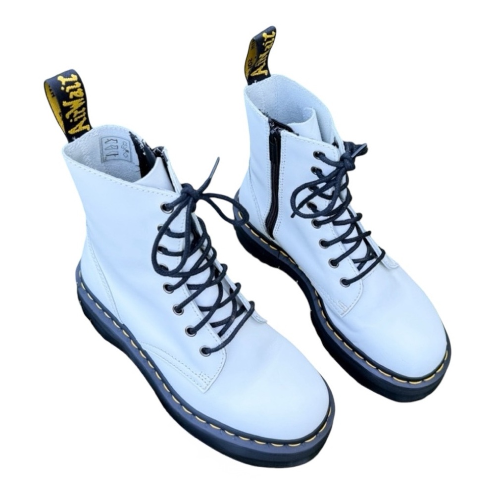 Dr.‎ Martens Platform Jadon White  Combat Boots Women’s Size 8
